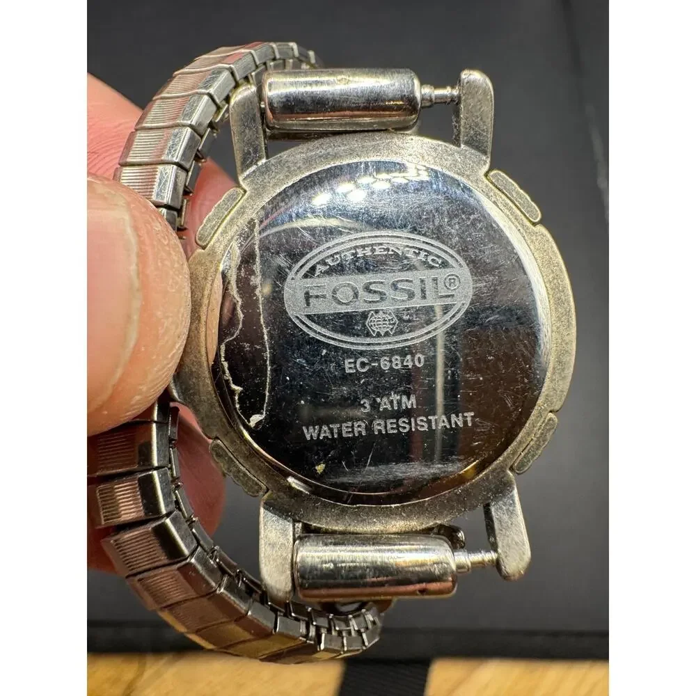 Fossil EC-6840 Watch Women's Silver Tone Turquoise Native American Band 3ATM